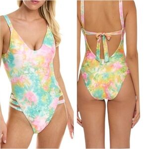 Becca Virtue Print Play High Leg One Piece